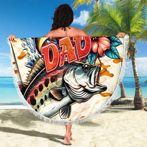 Bass Fishing Reel Cool Dad Beach Blanket Tropical Vintage