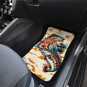 Bass Fishing Reel Cool Dad Car Mats Tropical Vintage