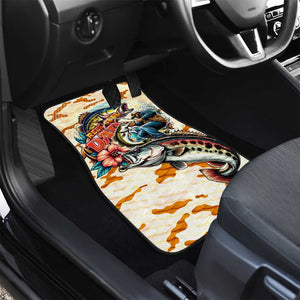 Bass Fishing Reel Cool Dad Car Mats Tropical Vintage