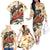 Bass Fishing Reel Cool Dad Family Matching Off The Shoulder Long Sleeve Dress and Hawaiian Shirt Tropical Vintage