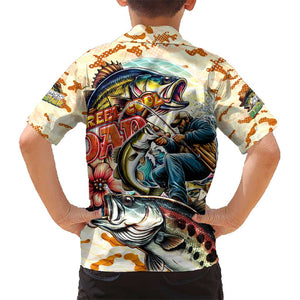 Bass Fishing Reel Cool Dad Hawaiian Shirt Tropical Vintage