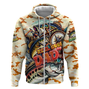 Bass Fishing Reel Cool Dad Hoodie Tropical Vintage