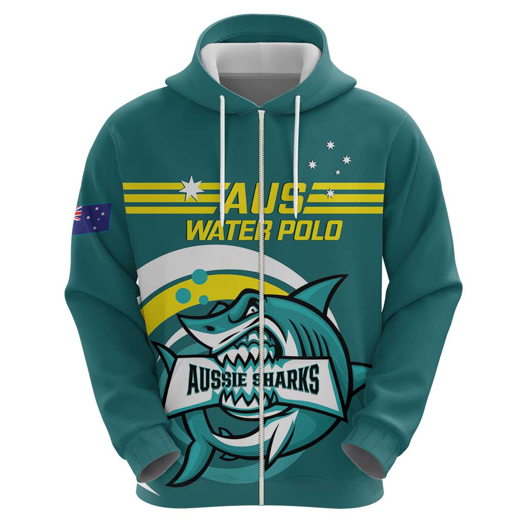 Custom Australia 2024 Water Polo Hoodie Aussie Shark Design Sporty Edition by Vibe Hoodie Vibehoodie