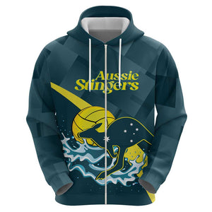 Custom Australia 2024 Water Polo Hoodie - Aussie Stingers Kangaroo, Sporty Edition by Vibe Hoodie