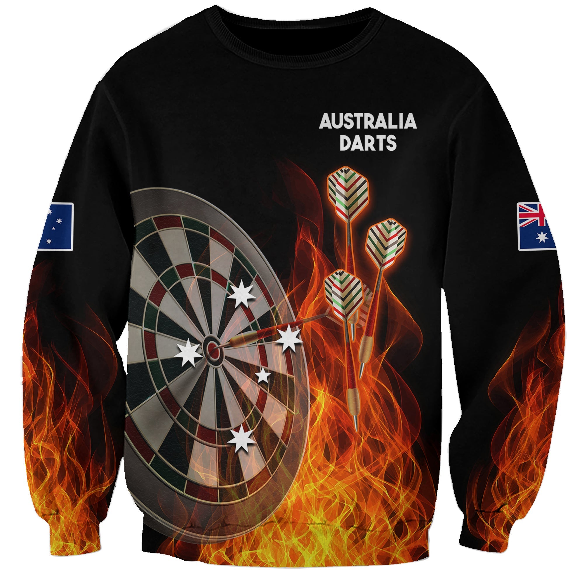 custom-personalised-australia-darts-fire-burning-black-style-sweatshirt