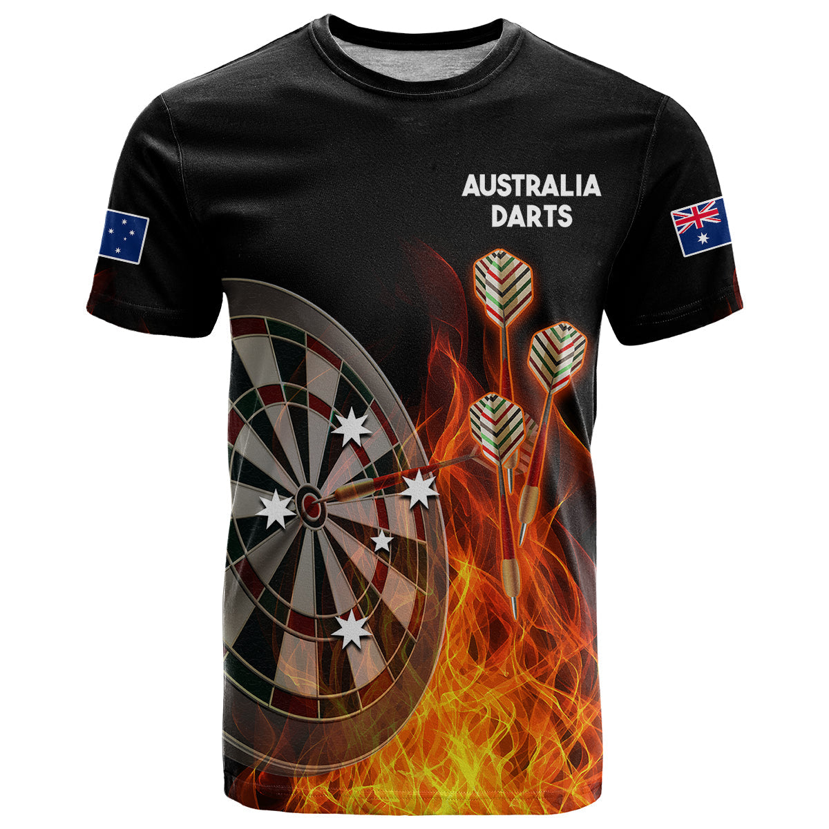 custom-personalised-australia-darts-fire-burning-black-style-t-shirt