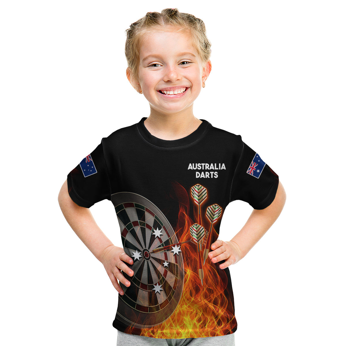 australia-darts-fire-burning-black-style-kid-t-shirt