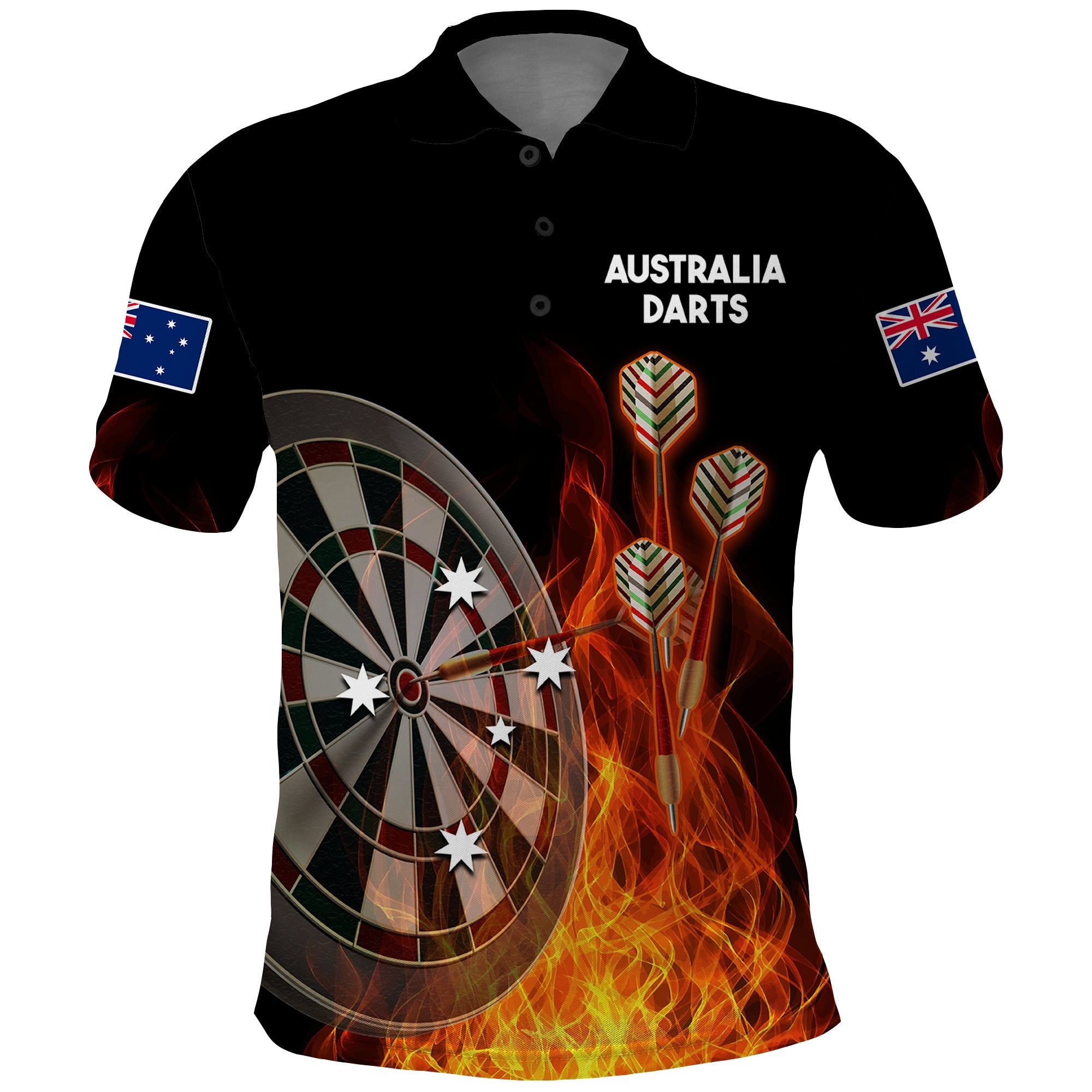 australia-darts-fire-burning-black-style-polo-shirt