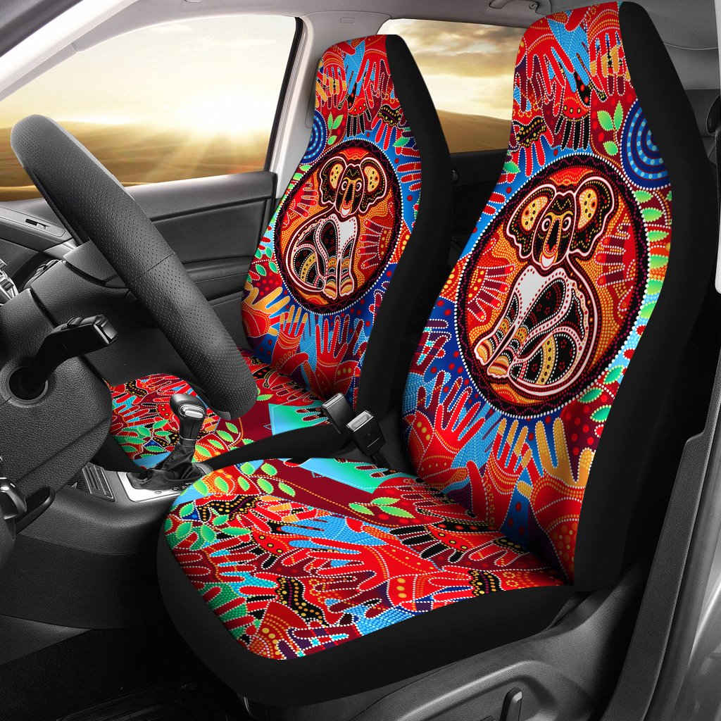 aboriginal-car-seat-covers-koala-and-hand-art-dot-painting-seat-covers