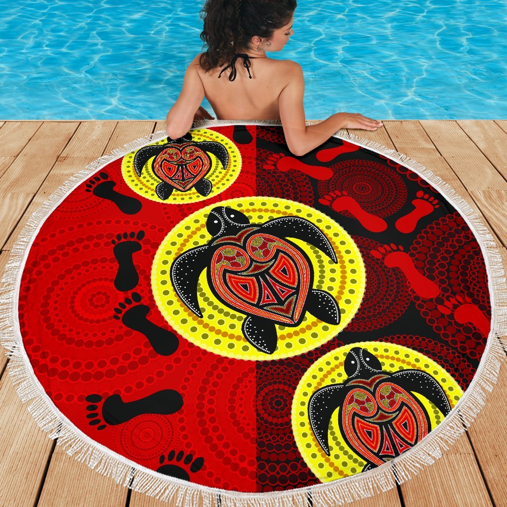 aboriginal-beach-blanket-turtle-footprint-circle-dot-painting