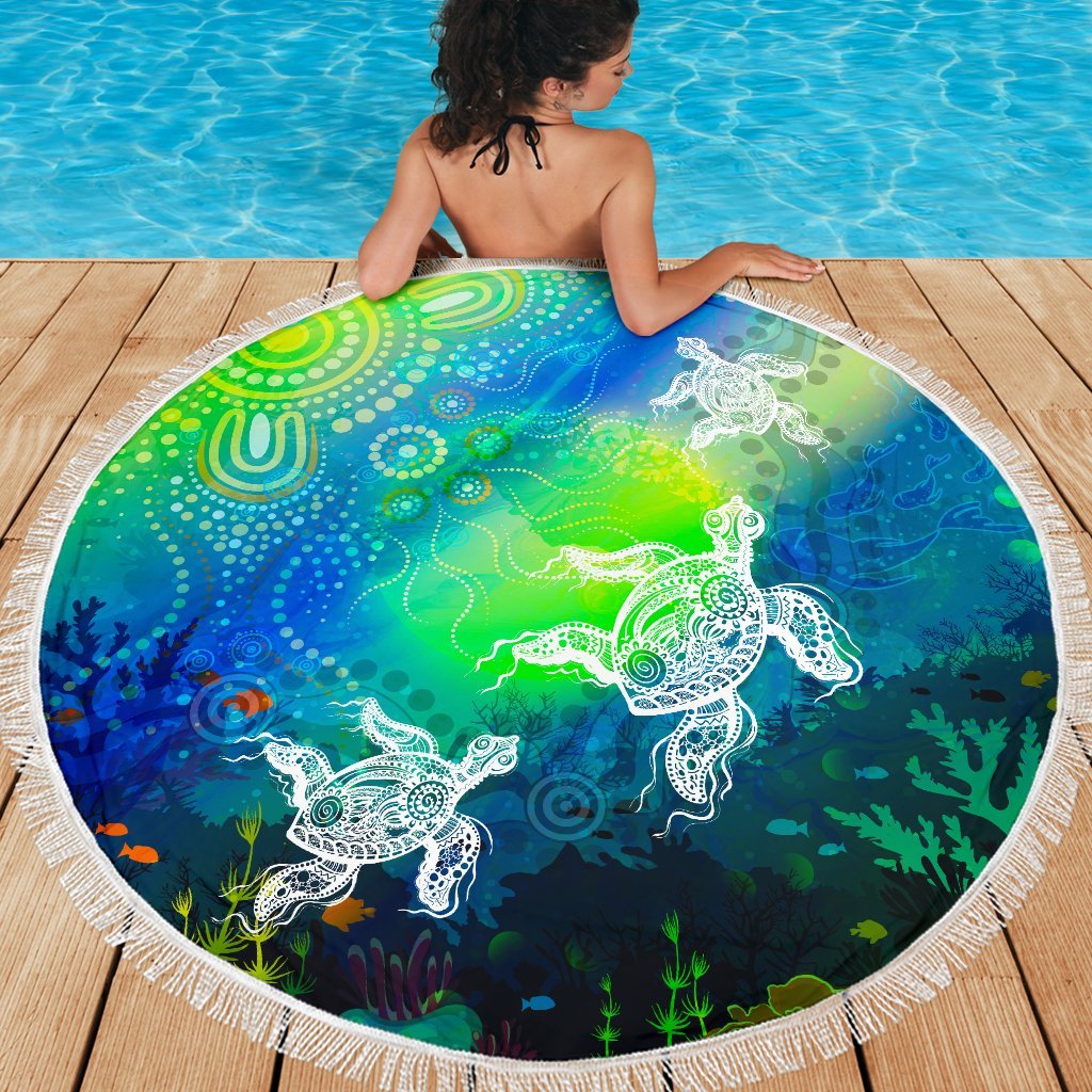 aboriginal-beach-blanket-indigenous-turtle-ocean-dot-painting-art