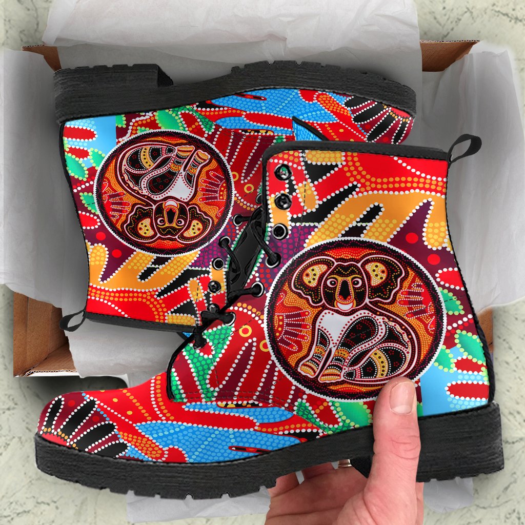 aboriginal-leather-boots-koala-and-hand-art-dot-painting-boots